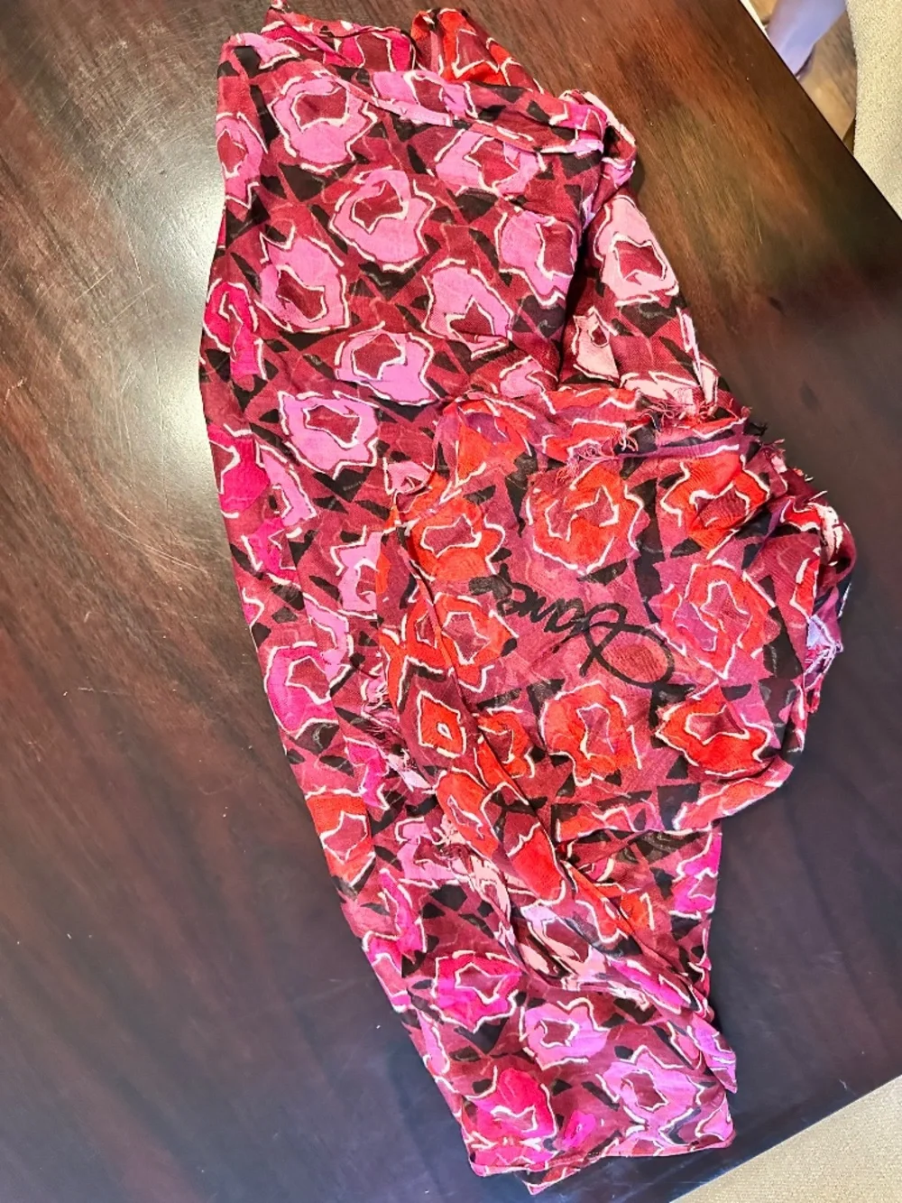 Diane von Furstenberg (DVF) abstract floral lightweight scarf